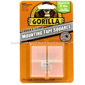 Gorilla Touch & Clear Mounting Tape Square 24pcs Double Tape Kotak Bening Transparan