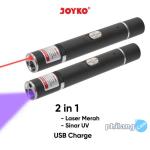 Laser Pointer 2 In 1 Penunjuk Laser UV LED Light Senter Joyko LPR-103