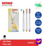 KENKO GEL PEN / Pulpen Jel Motif Lucu Fun Gel Black Mix Color 3 PCS