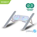 ROBOT RT-LS04 Aluminium Alloy Liftable & Foldable Laptop Cooling Stand Silver - Garansi 1 Tahun