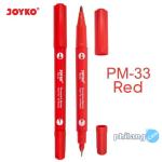 Joyko Permanent Marker Spidol Permanen Dual Tip - Red