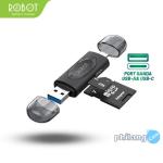 ROBOT Card Reader CR302 2 in 1 USB 3.0 To Type-C OTG Memory Card Adapt