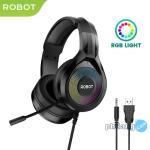 ROBOT Headset Wired RH-G40 3.5mm Jack Black Original Garansi 1 Tahun