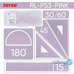 Ruler Penggaris Joyko RL-PS3 1 Set 4 Pcs - Pink