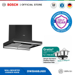 Bosch DWBA68J60I Wall-mounted Cooker Hood, 60 cm, Flat black Series 4