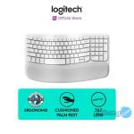 Logitech Wave Keys Keyboard Ergonomic Wireless Bluetooth dan Palm Rest - Off White