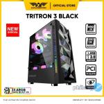 Casing PC Gaming Armaggeddon Tritron 3 ATX / M-ATX Free 3x Fan ARGB - BLACK