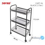Rak Susun Roda Troli Penyimpanan Rolling Storage Cart Joyko CART-54~55 - Cart-3TierBlack