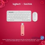 Logitech x SanDisk Exclusive Pebble 2 Mouse Keyboard White