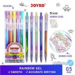 Color Gel Pen Pena Jel Warna Joyko GPC-324 Rainbow Gel 5 Warna 0.5 mm