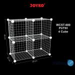 Rak Susun Penyimpanan Cube Wire Grid Storage Joyko WCST-680~681 - WCST-4CubeWhite