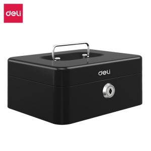 Deli Brankas Uang / Kotak Uang Besi / Cash Box 20x16x9 Partisi ET500 - Hitam