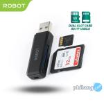 ROBOT CR102 USB 3.0 Cap Design with 2 Slot Card Reader Black Original