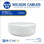 Wilson Cables - NYMHY-1 3x0.75 mm² 10 Meter - Kabel Tembaga Serabut - Putih