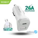ROBOT RT-C09 Car Charger Colokan Mobil - 2 Port USB & Type C - Garansi