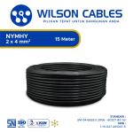 Wilson Cables - NYMHY 2x4 mm² 15 Meter - Kabel Tembaga Serabut - Hitam