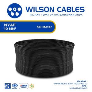 NYAF 10 mm2 50 Meter - Kabel Tembaga Serabut Wilson Cables - Yellow-Green