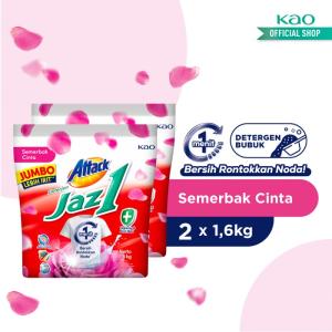 Attack Jaz1 Semerbak Cinta 1.6kg Twinpack - Deterjen Bubuk Baju