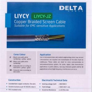 KABEL Screen LIYCY-JZ 12x0.5mm² 300/500V Grey Colour Cable DELTA