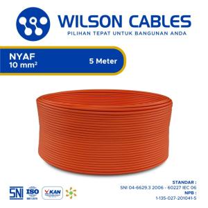 Wilson Cables - NYAF 10 mm² 5 Meter - Kabel Tembaga Serabut - Kuning-Hijau