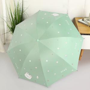 Payung Lipat Korea Anti Sinar UV Matahari Umbrella Panjang Tahan Panas - Beruang Hijau