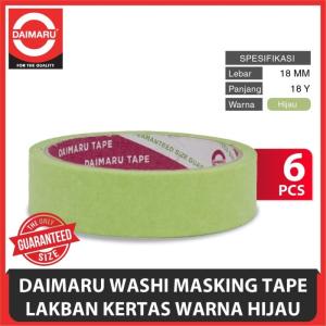 [Isi 6pcs] Daimaru Washi Masking Tape Lakban Kertas Warna Hijau 18 MM