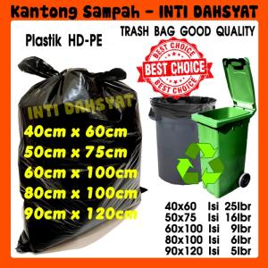 Kantong Plastik Sampah Trash Bag HD-PE Hitam uk. 50x75 60x100 90x120 - 50x75 isi 16lbr
