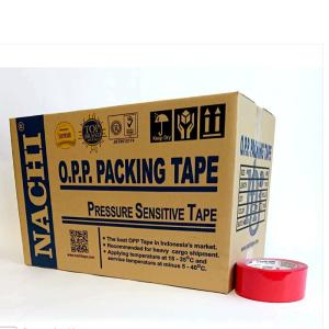 (Dus) Nachi Tape Lakban Merah Opp Blok Nachi Merah 48 mm x 100 Yard