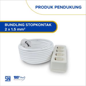 Paket Sekontak Sehati - Uticon (Kabel 2x1.5 5 Meter + Stop Kontak) - White
