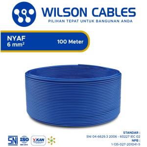 NYAF 6 mm2 50 Meter - Kabel Tembaga Serabut Wilson Cables - Yellow-Green