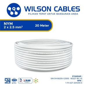 Wilson Cables - NYM 2x2.5 mm² 20 Meter - Kabel Tembaga Kawat
