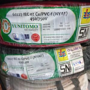 Kabel Nyaf 10mm Yunitomo Hitam,merah eceran 1x10mm yunitomo cable SNI